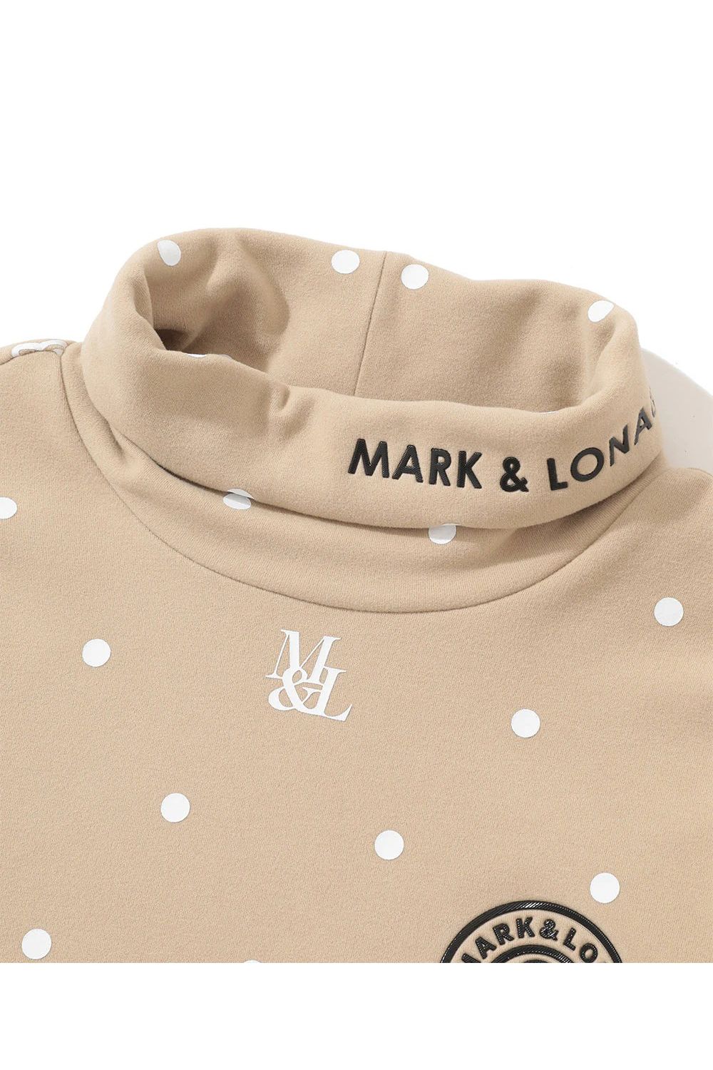 【2025AW】 D●T MOCK NECK LAYER / ドットパターン サークルスカル モックネックインナー (ベージュ)