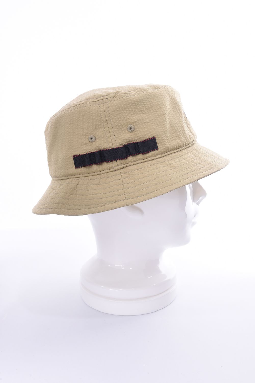 MS SEERSUKER HAT / シアサッカー バケットハット (ベージュ)