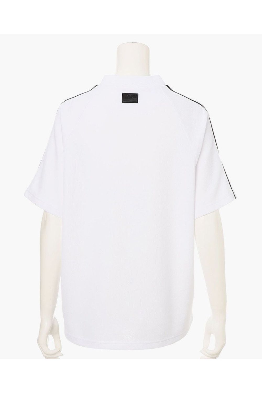 【26SS】【レディース】 WOMEN’S LINE HIGHNECK RF / カノコ生地 ラインロゴテープ リラックスフィット モックネックTシャツ (ホワイト)