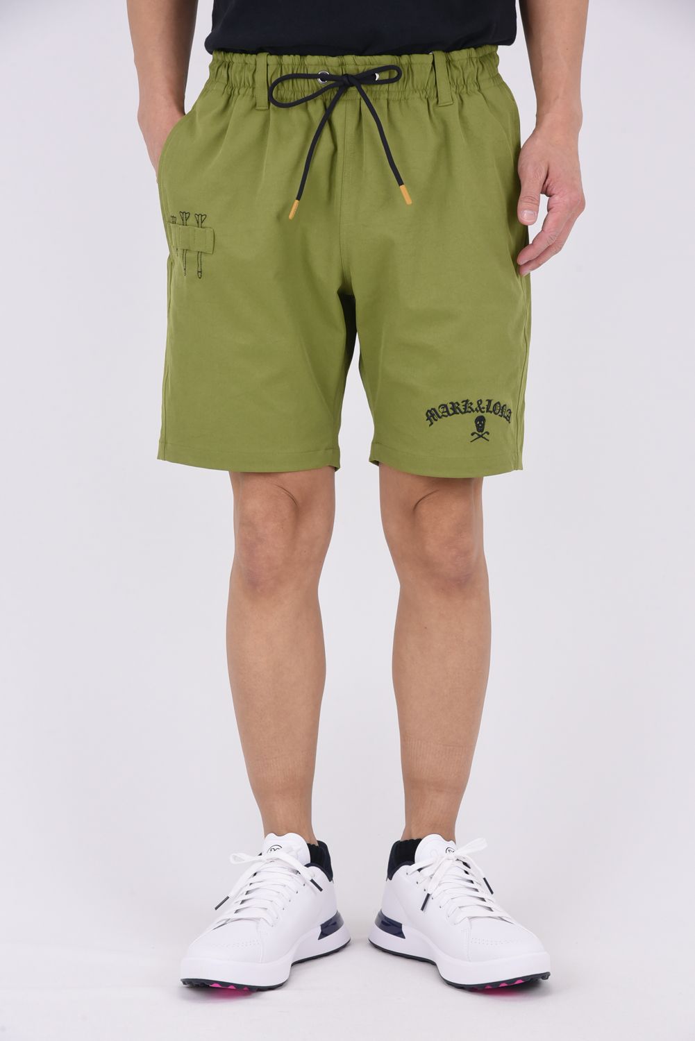 【26SS】 SOVEREIGN UTILITY TWILL SHORTS / ポリエステルツイル ブラックレターフォントロゴ ショートパンツ (グリーン)