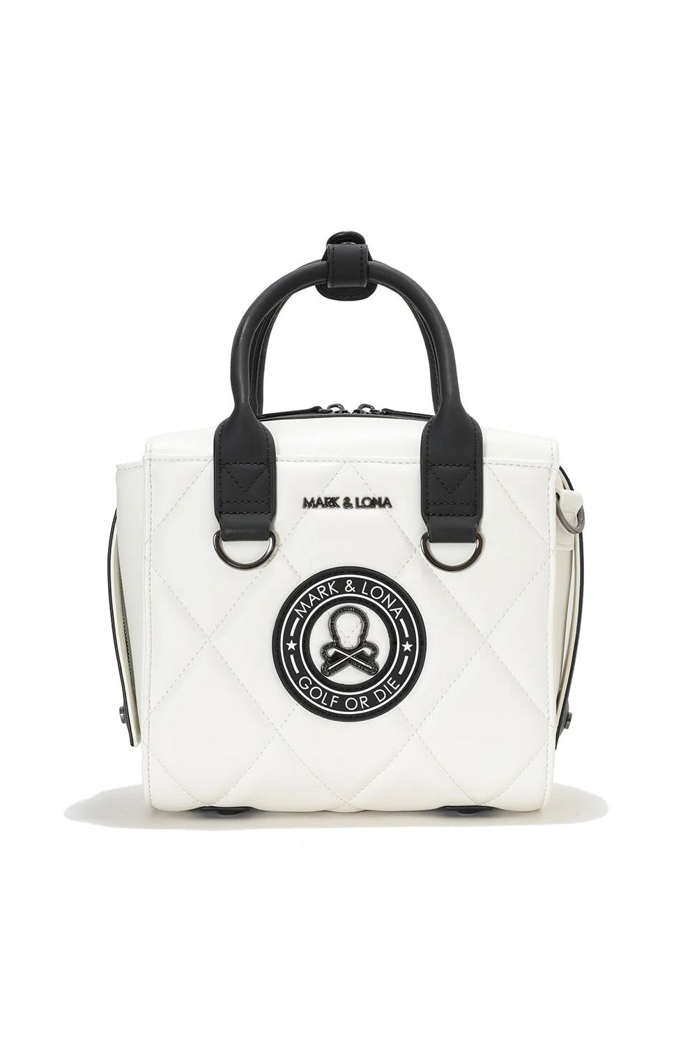 ETERNAL QUILTED BOX BAG / シンセティックレザー サークルスカル キルティング カートバッグ (ホワイト)