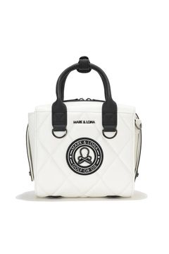 ETERNAL QUILTED BOX BAG / シンセティックレザー サークルスカル キルティング カートバッグ (ホワイト)