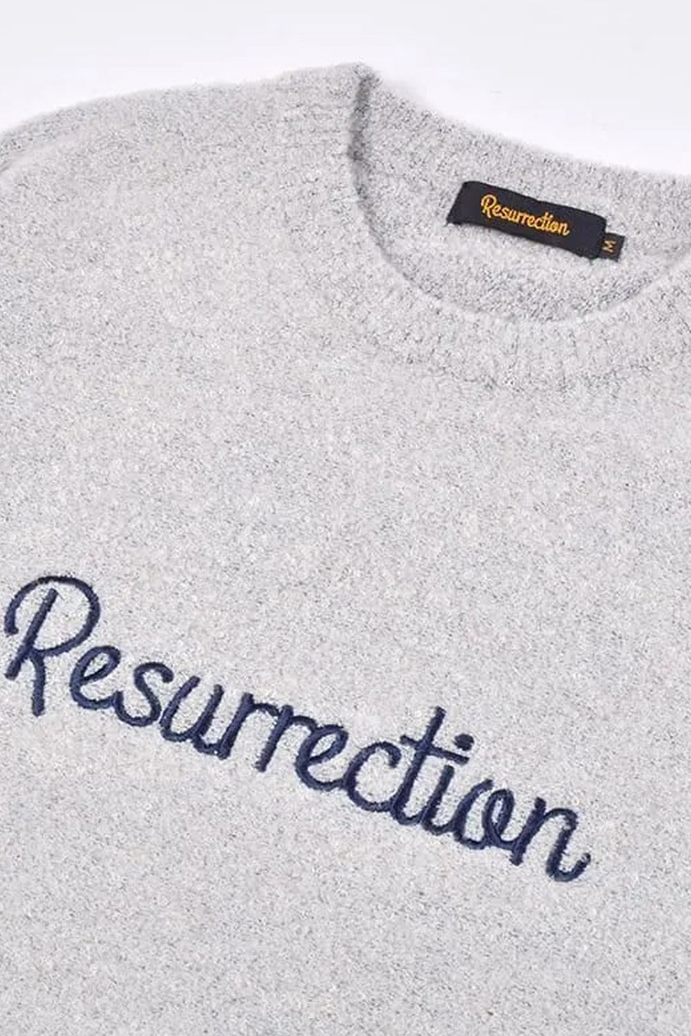 【26AW】 ACCENT BOUCLE KNIT / アクセントリブ ブークレニット (グレー)*