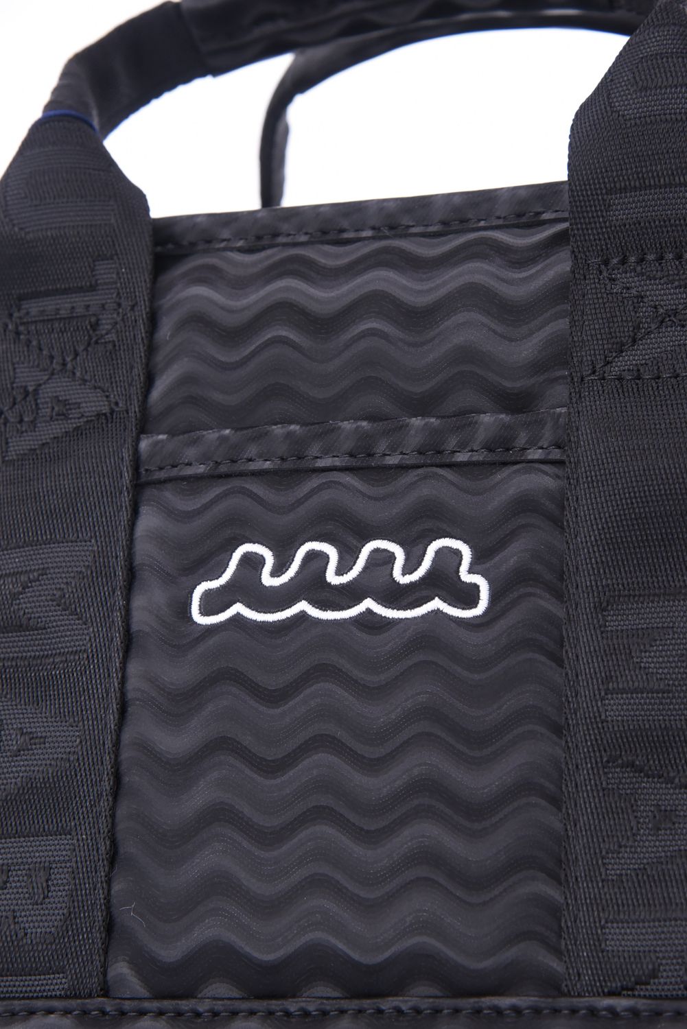 PARTITION TOTE BAG (CONFUSION) / サイケデリック3D風プリント パーテーショントートバッグ (ブラック)