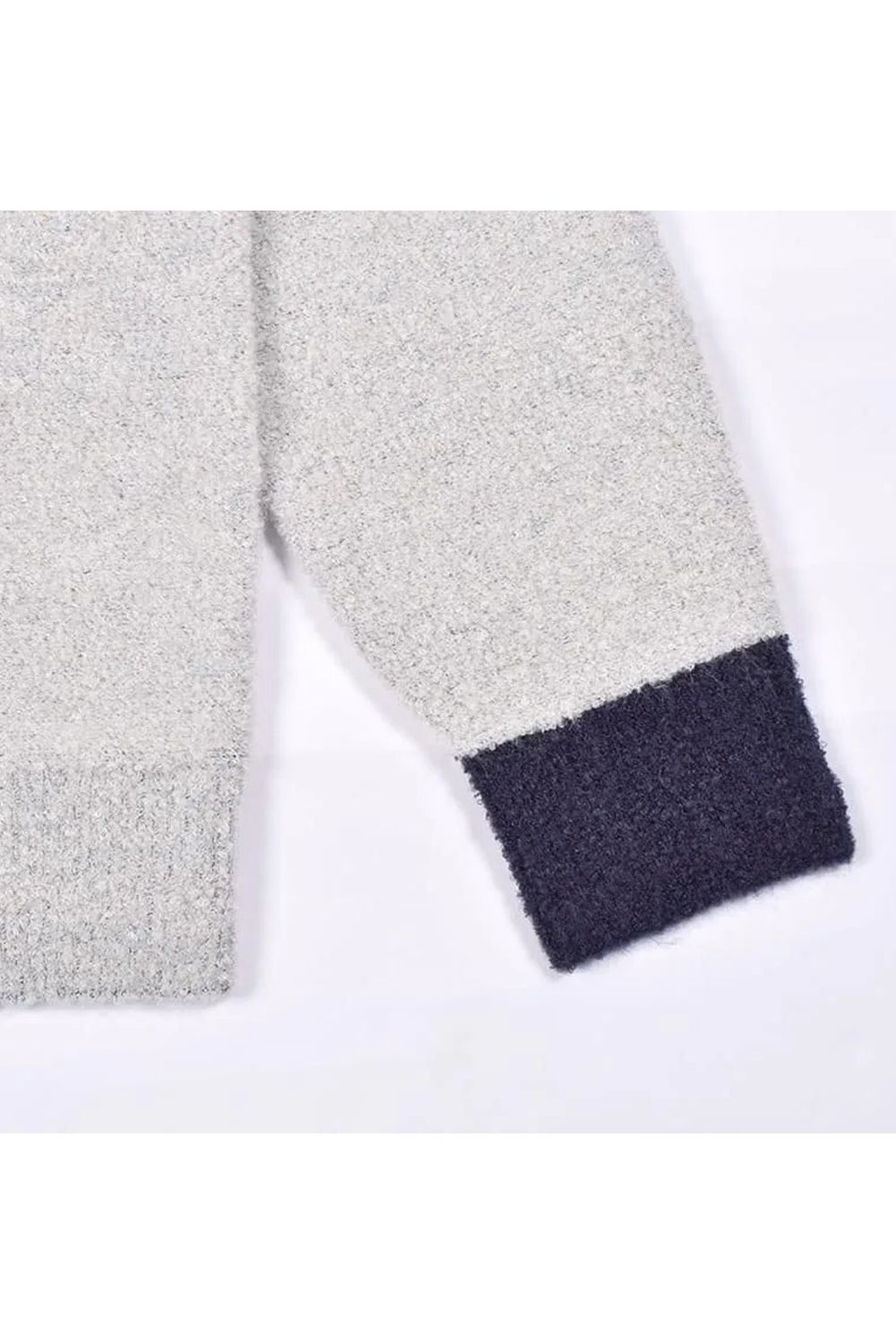 【26AW】 ACCENT BOUCLE KNIT / アクセントリブ ブークレニット (グレー)*