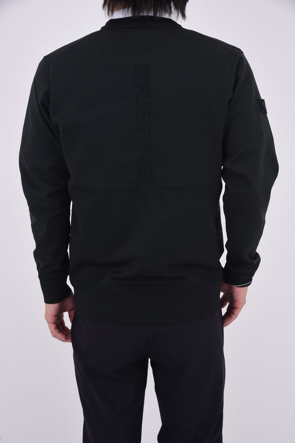 【25AW】 MEN'S WR CREWNECK KNIT / 超撥水糸 袖ワッペン クルーネックニット (ブラック)