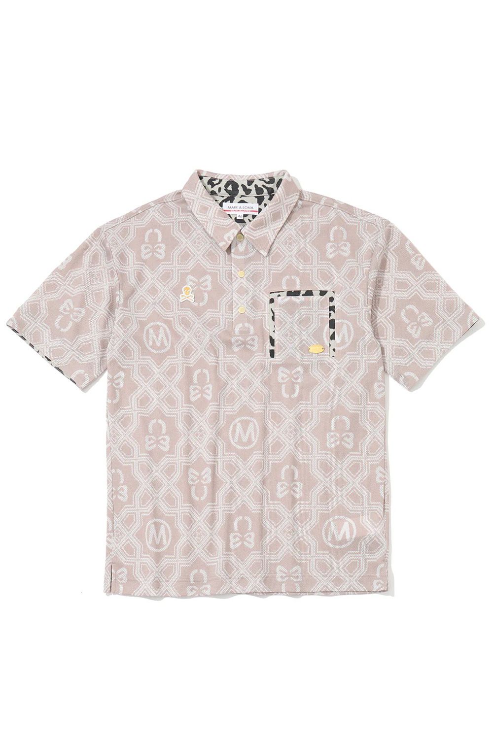 【26SS】 DOMINANT MESH SHIRT / ジオメトリックパターン総柄 ジャパンメイド メッシュポロシャツ (ベージュ)