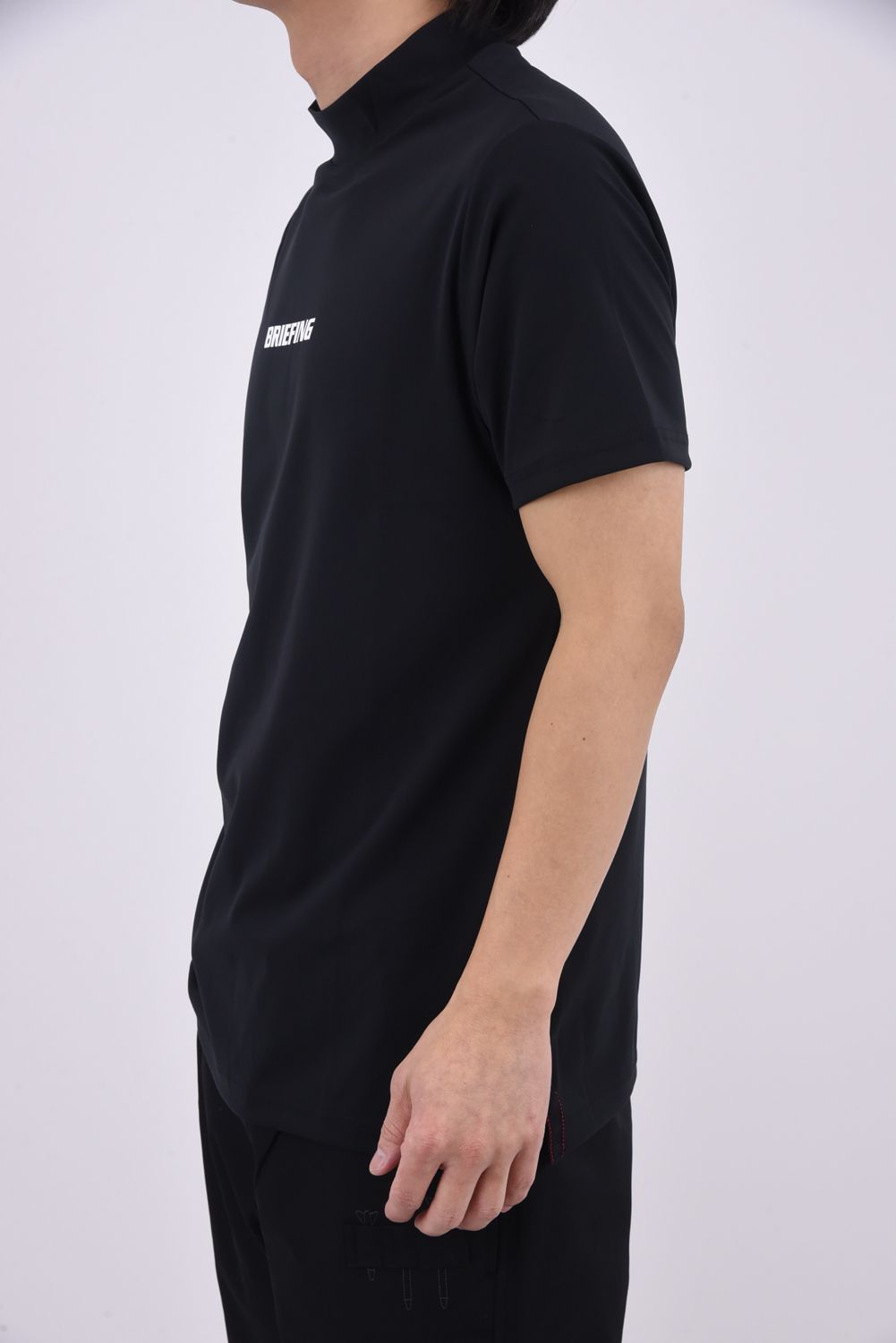 【26SS】 MEN'S TOUR HIGHNECK / ベーシック ブランドロゴ モックネックTシャツ (ブラック)