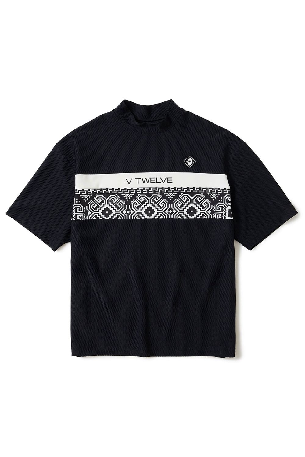 【26SS】 BAN COMFO MOCK / ワッフル生地 バンダナ柄 モックネックTシャツ (ブラック)