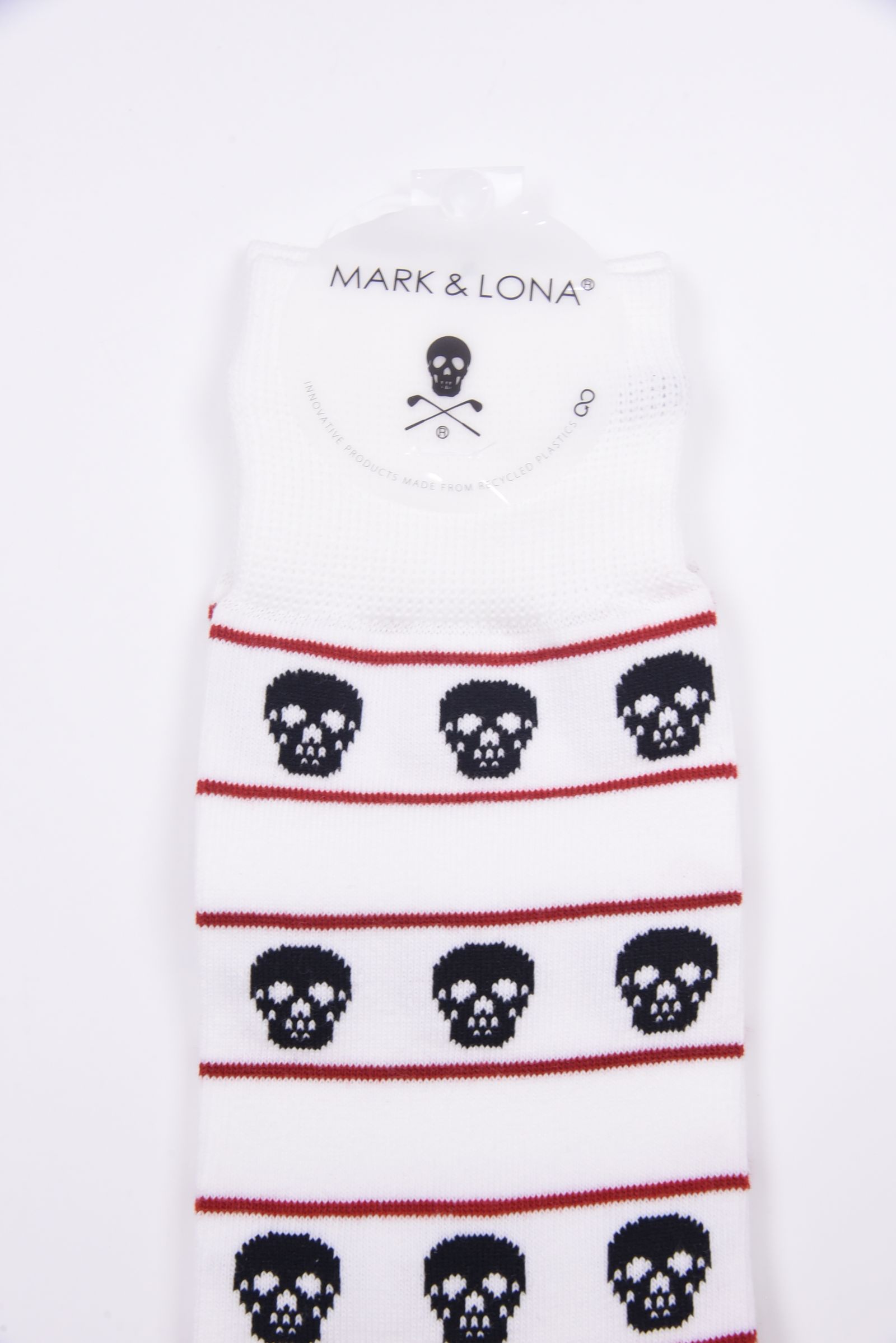 ETERNAL SKULL BORDER SOCKS / スカルジャカード ハイクルーソックス (ホワイト)