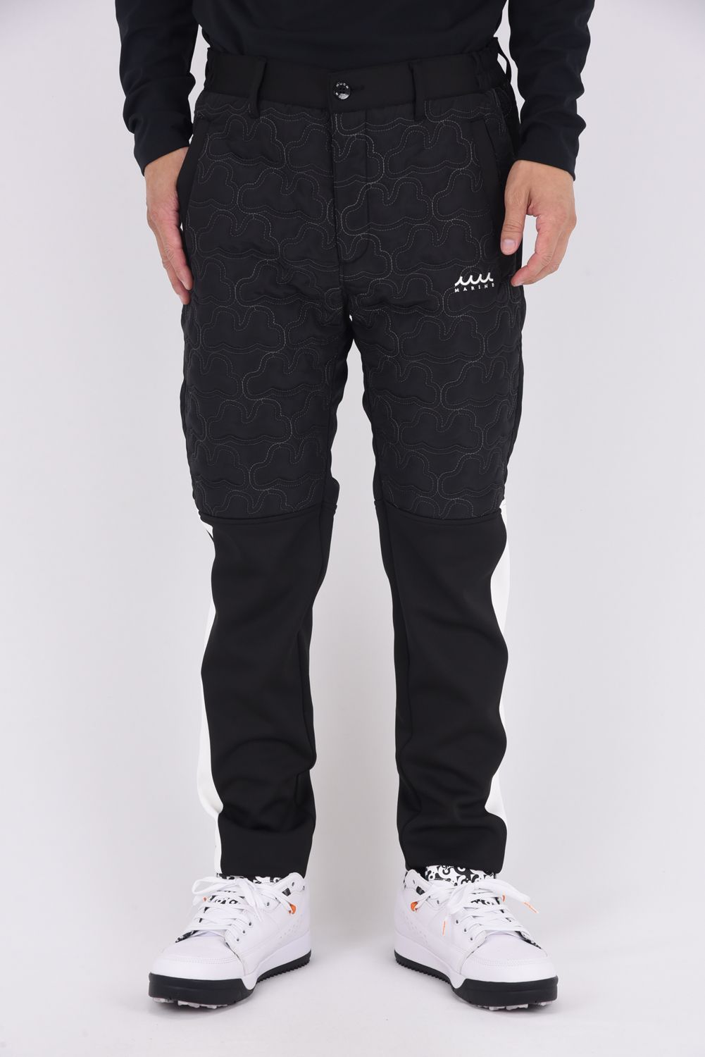 【25AW】 GEOMETRIC WAVE QUILTING PANTS / ジオメトリックウェーブ ハイブリッドキルティングパンツ (ブラック)