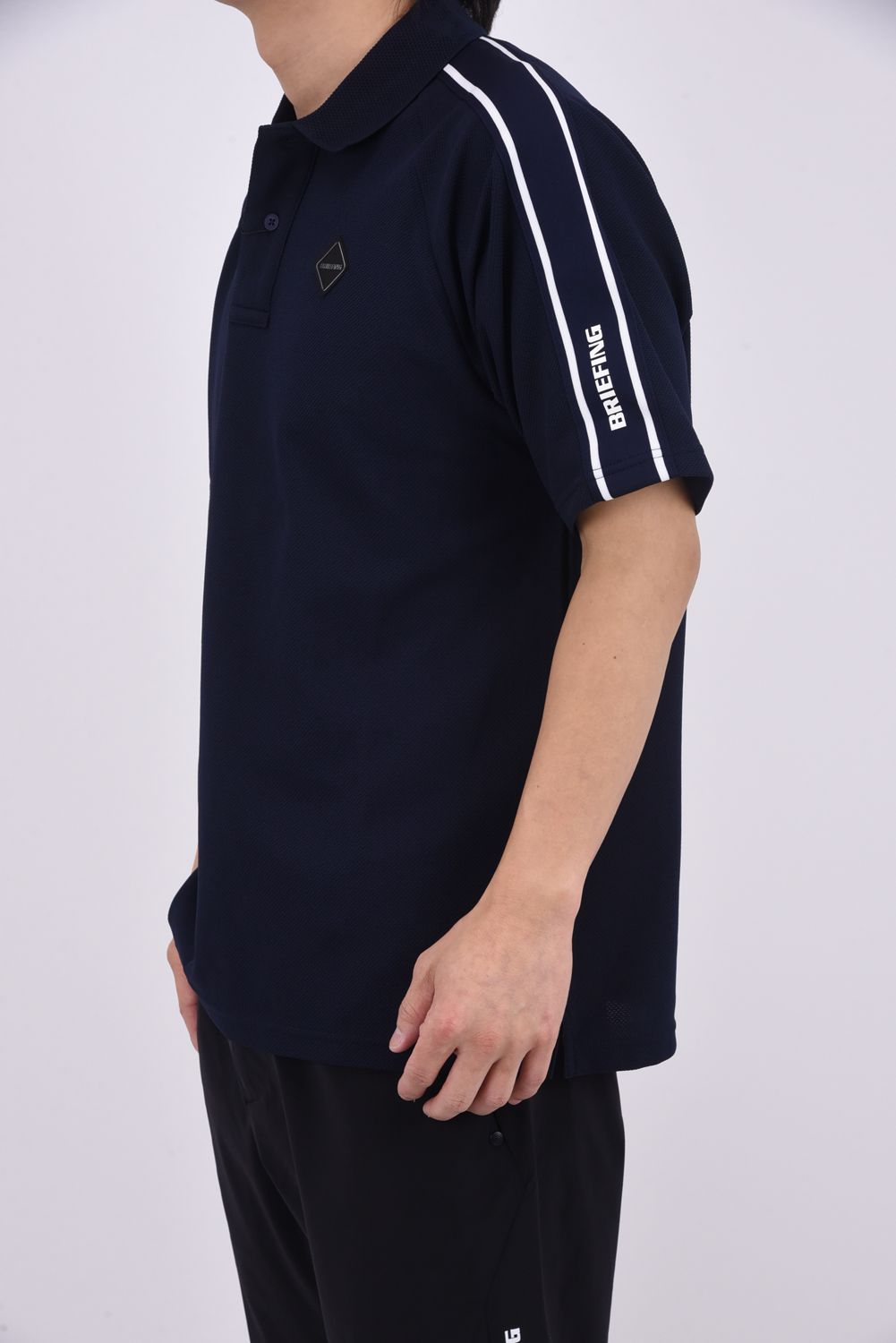 【26SS】 MEN'S LINE POLO RF / カノコ生地 ラインロゴテープ リラックスフィット ポロシャツ (ネイビー)