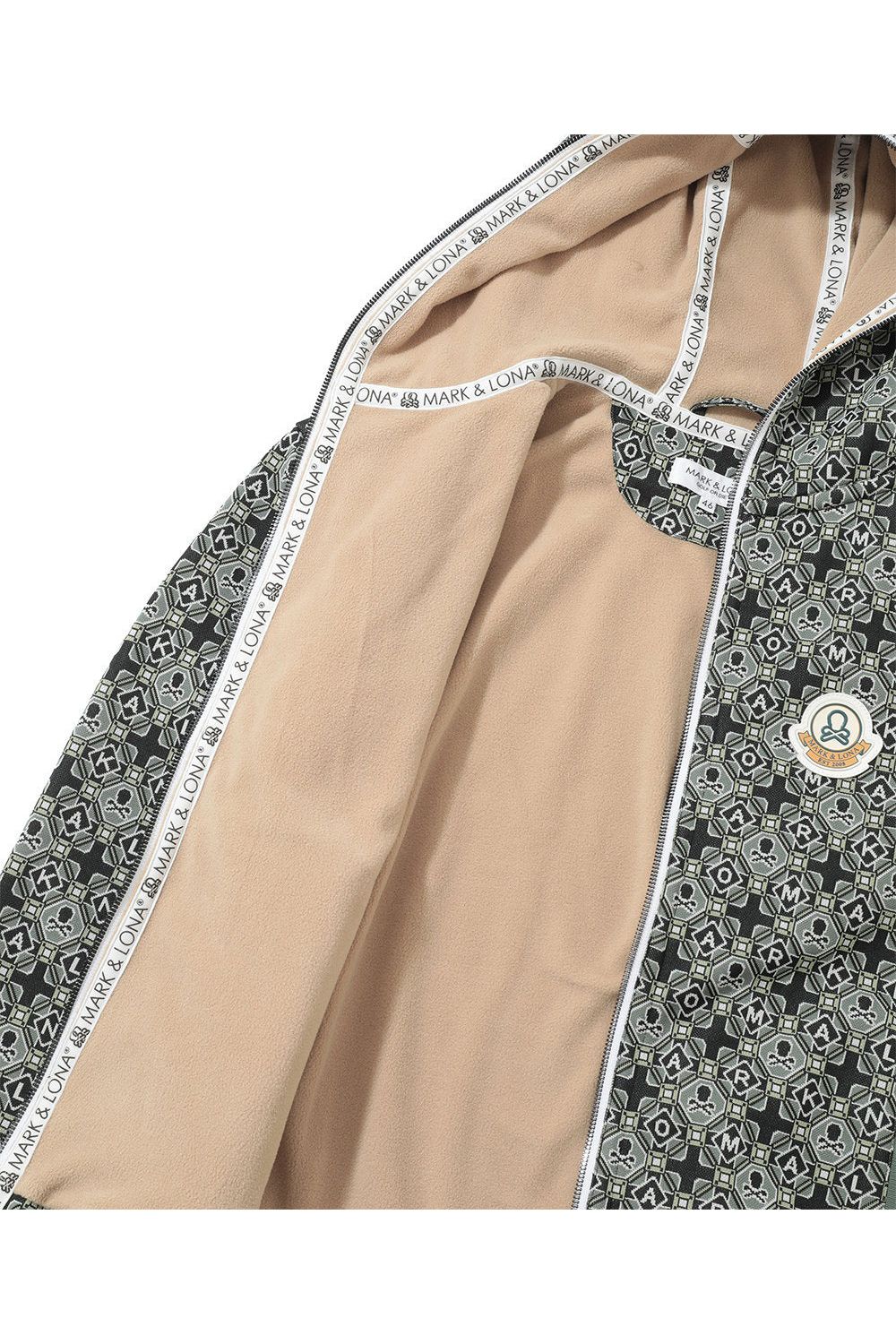 【2025AW 木村拓哉さん着用 VOL.7】 ROSETTE JACQUARD JERSEY HOODIE / ジオメトリックパターン 裏起毛 フーデッドジャケット (カーキ)