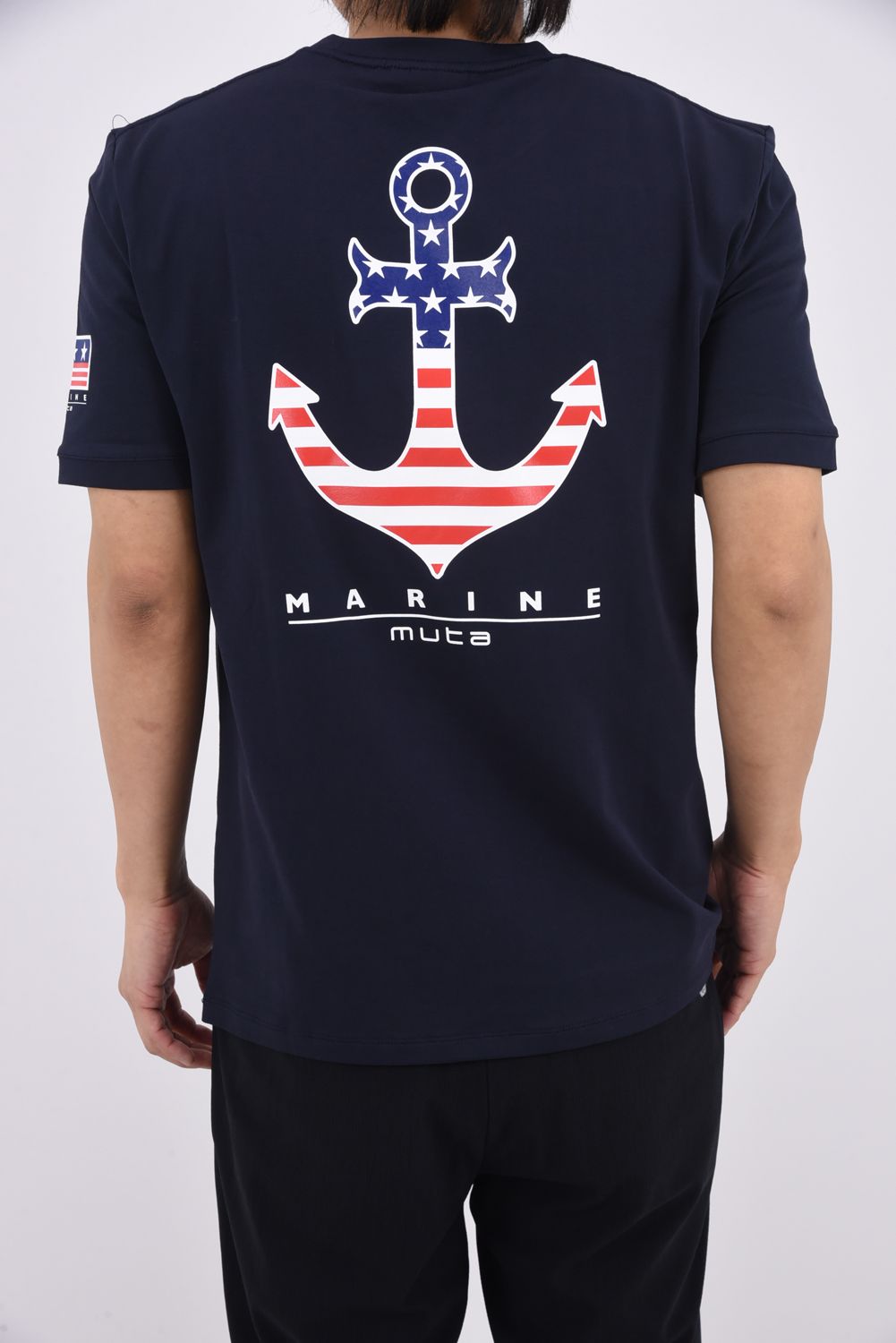 【26SS】 PALM WAVE STRETCH SHIRTS / ウェーブロゴ バックプリント Tシャツ (ネイビー)