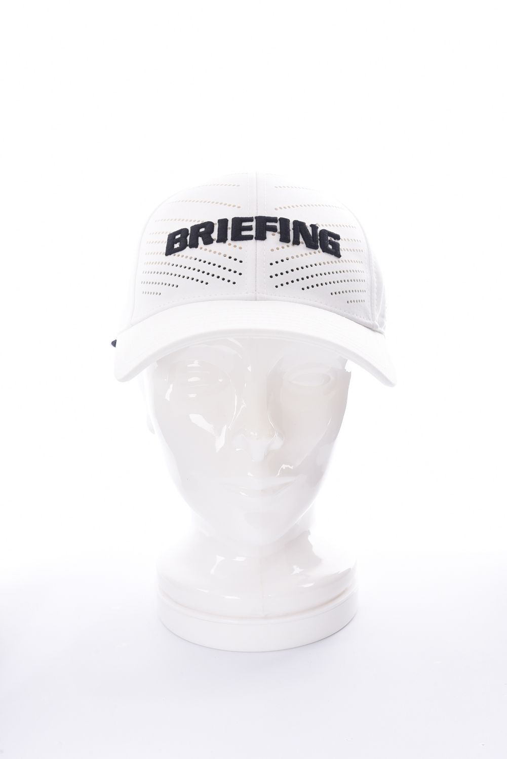 BRIEFING - MENS PUNCHING MESH CAP / ロゴ刺繍 パンチングメッシュキャップ (ホワイト) | GOSSIP GOLF