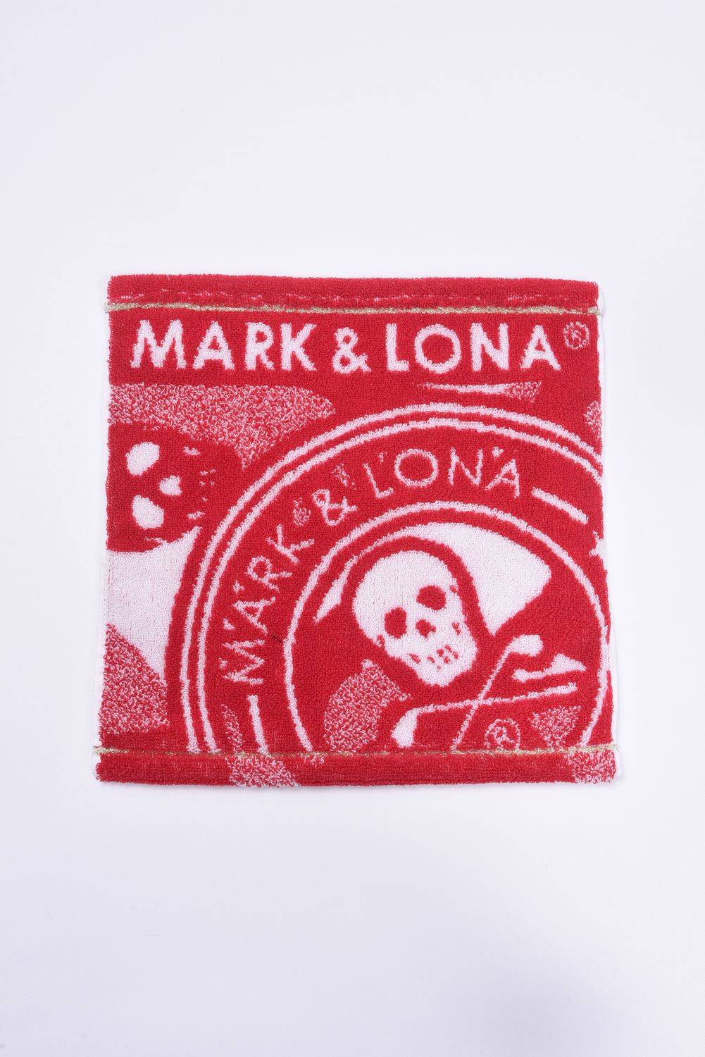 【プレゼント好適品】 HAND TOWEL(SMALL) / スカルカモフラージュ柄 今治 ハンドタオル (レッド)