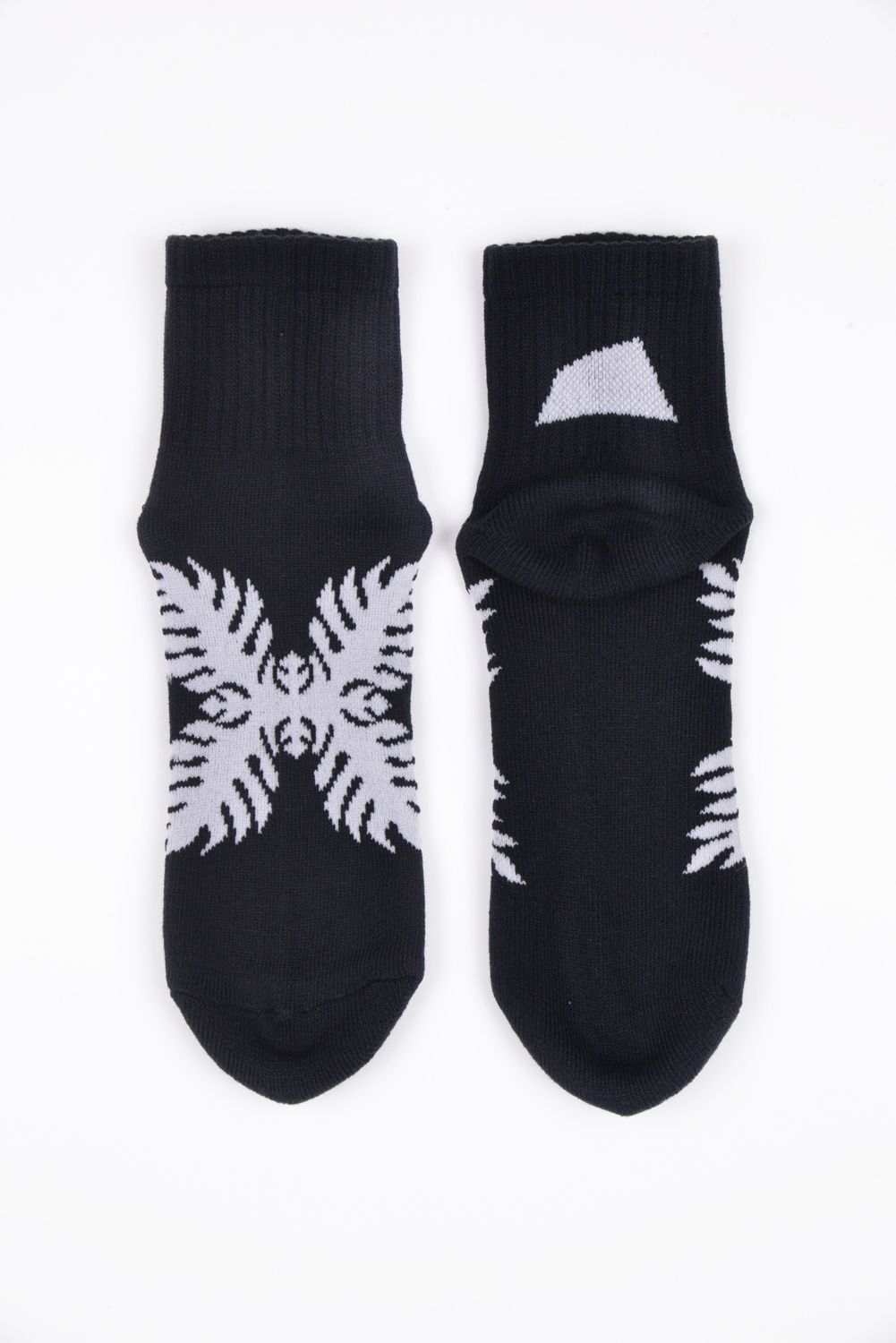 【26AW】 Ankle Socks（Laua’e） / ハワイアンキルトジャカード アンクルソックス (ブラック)