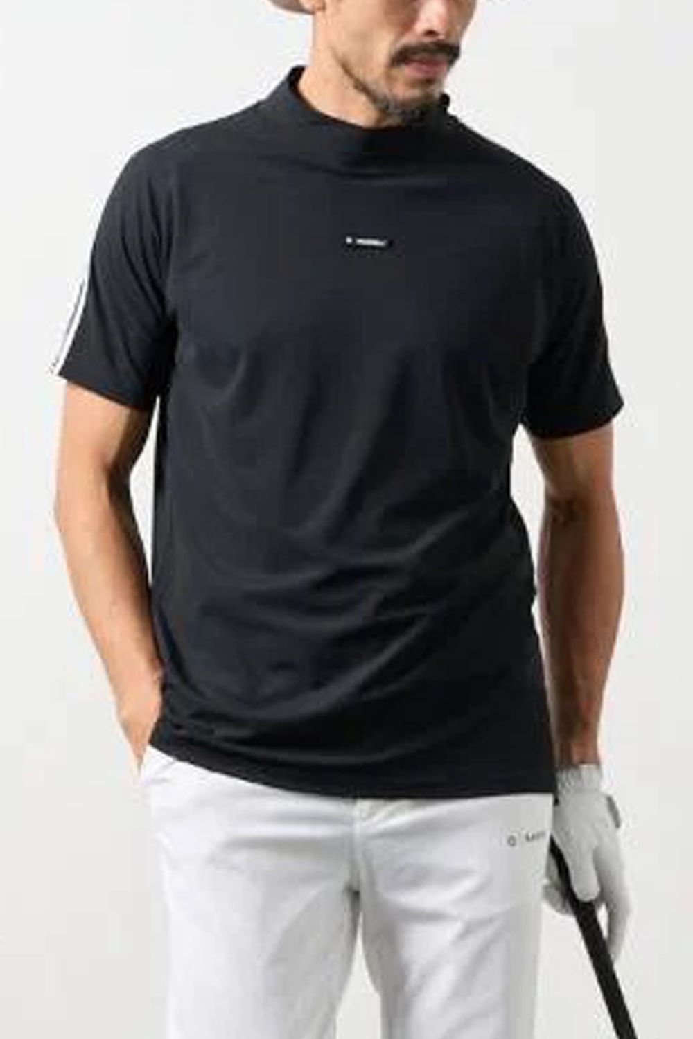 【26SS】 CONCEPT NOTES TAPING MOCK NECK / カノコ素材 デザインテープ モックネックTシャツ (ブラック)