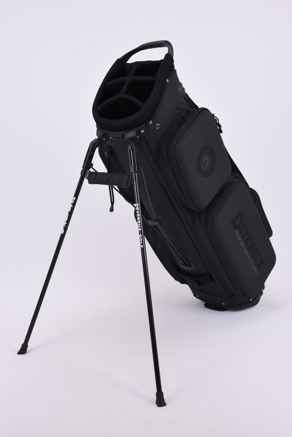 【26AW】 PIONEER TOWN Deep Side Pocket CADDIE BAG / ワントーンカラーロゴアソート スタンドタイプ キャディバッグ (ブラック)