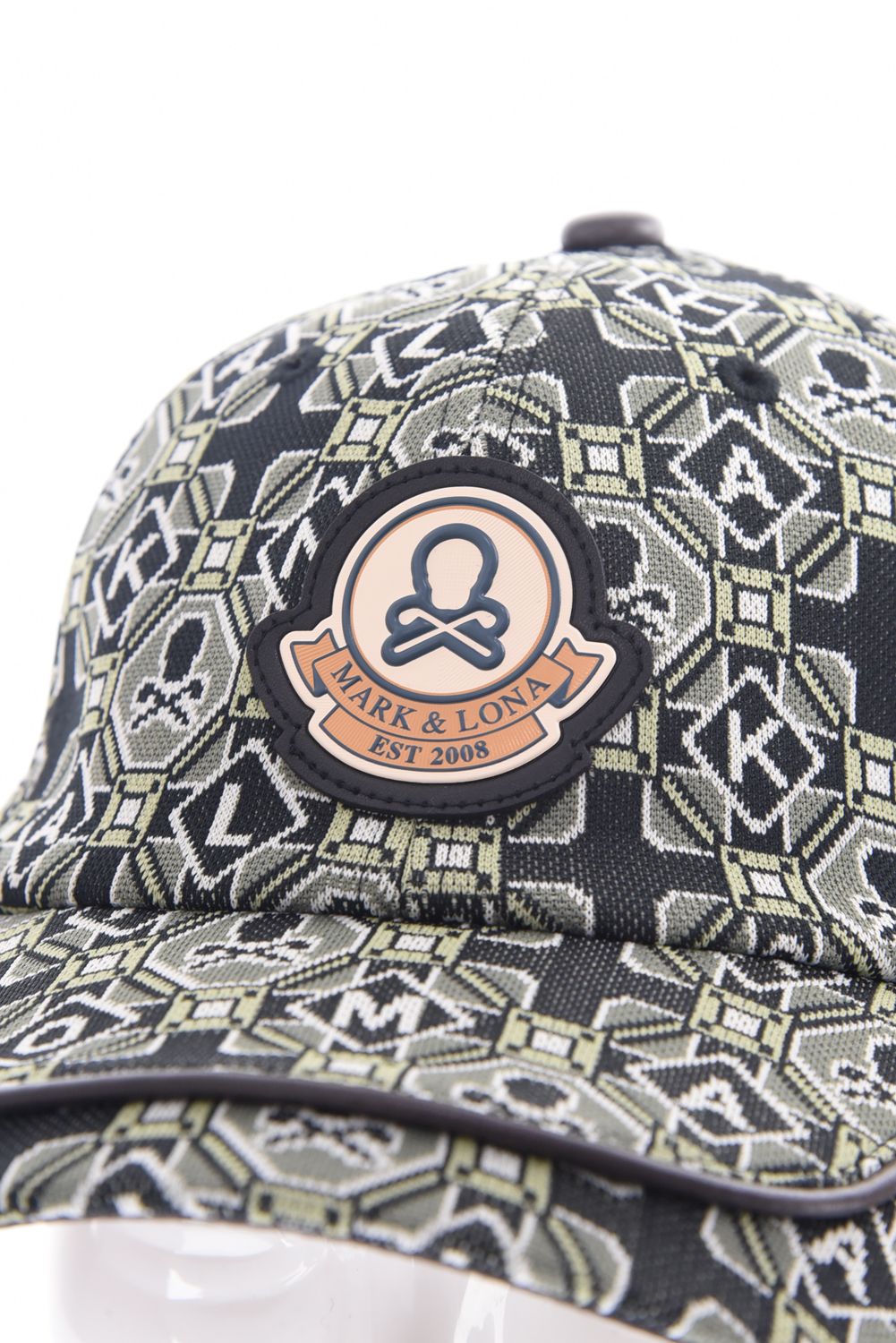 ROSETTE JACQUARD JERSEY CAP / ジオメトリックパターン ベースボールキャップ (カーキ)