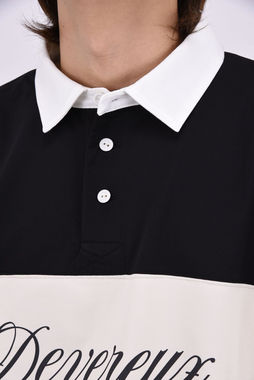 【26AW】 DVG L/S LINE POLO / ロングスリーブ ポロシャツ (ブラック)