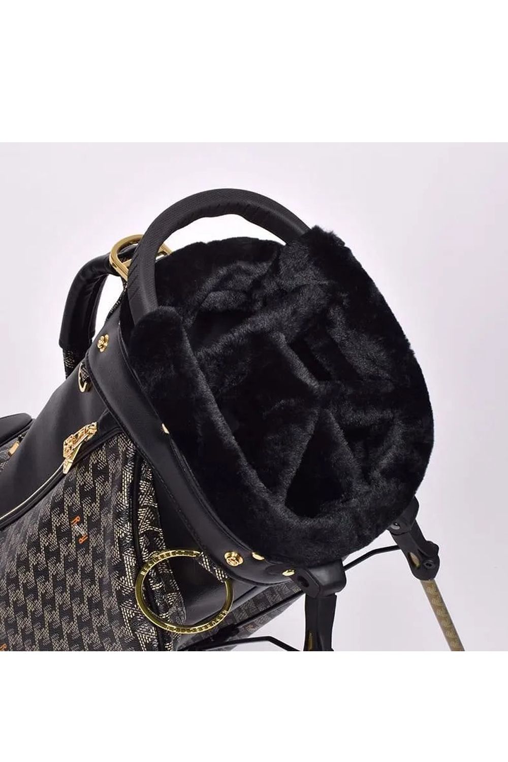 【26SS】【銀行振込・代金引換不可】【返品・交換不可】 PAVO (パーヴォー) / ブランドオリジナルテキスタイル スタンドキャディバッグ (ダークブラック)*