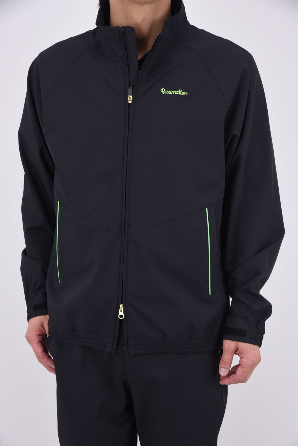 【26SS】 NEON LIGHT OUTERWEAR / ネオンシリーズ ブランドロゴ ジップアップ ライトアウター (ブラック)*