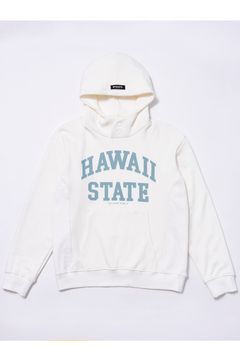 【26AW】 Mahana Standneck Hoodie (Hawaii State) / 裏起毛 カレッジスタイル プルオーバーパーカー (ホワイト) (10月入荷予定）
