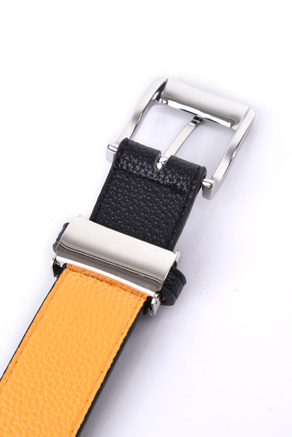 【26AW】 EXP BELT / ブランドロゴ アクセントカラー レザー調ベルト (ブラック)