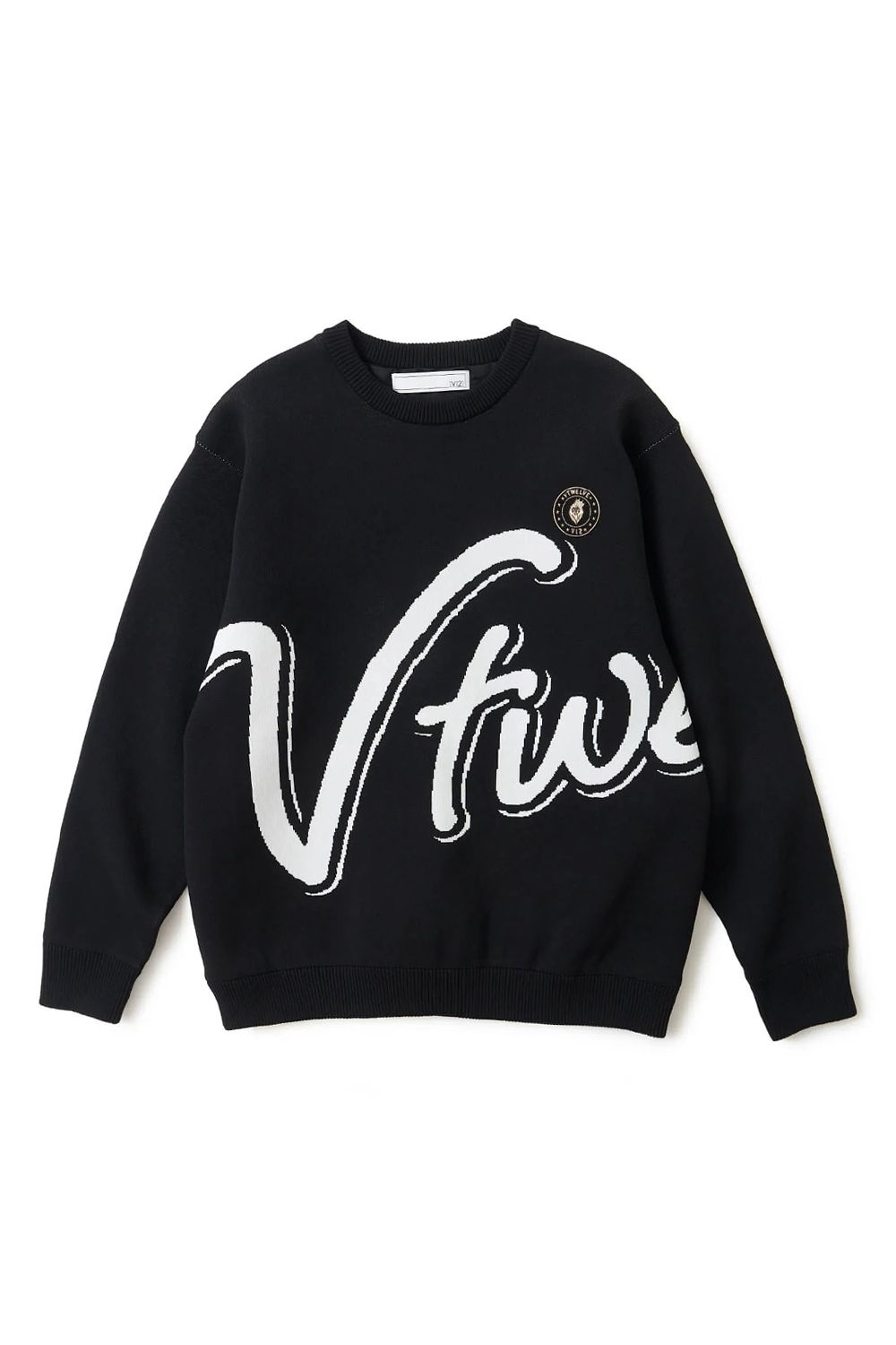 【26AW】 BIG HICKY KNIT / ビッグロゴ 防風裏地付き クルーネックニット (ブラック)