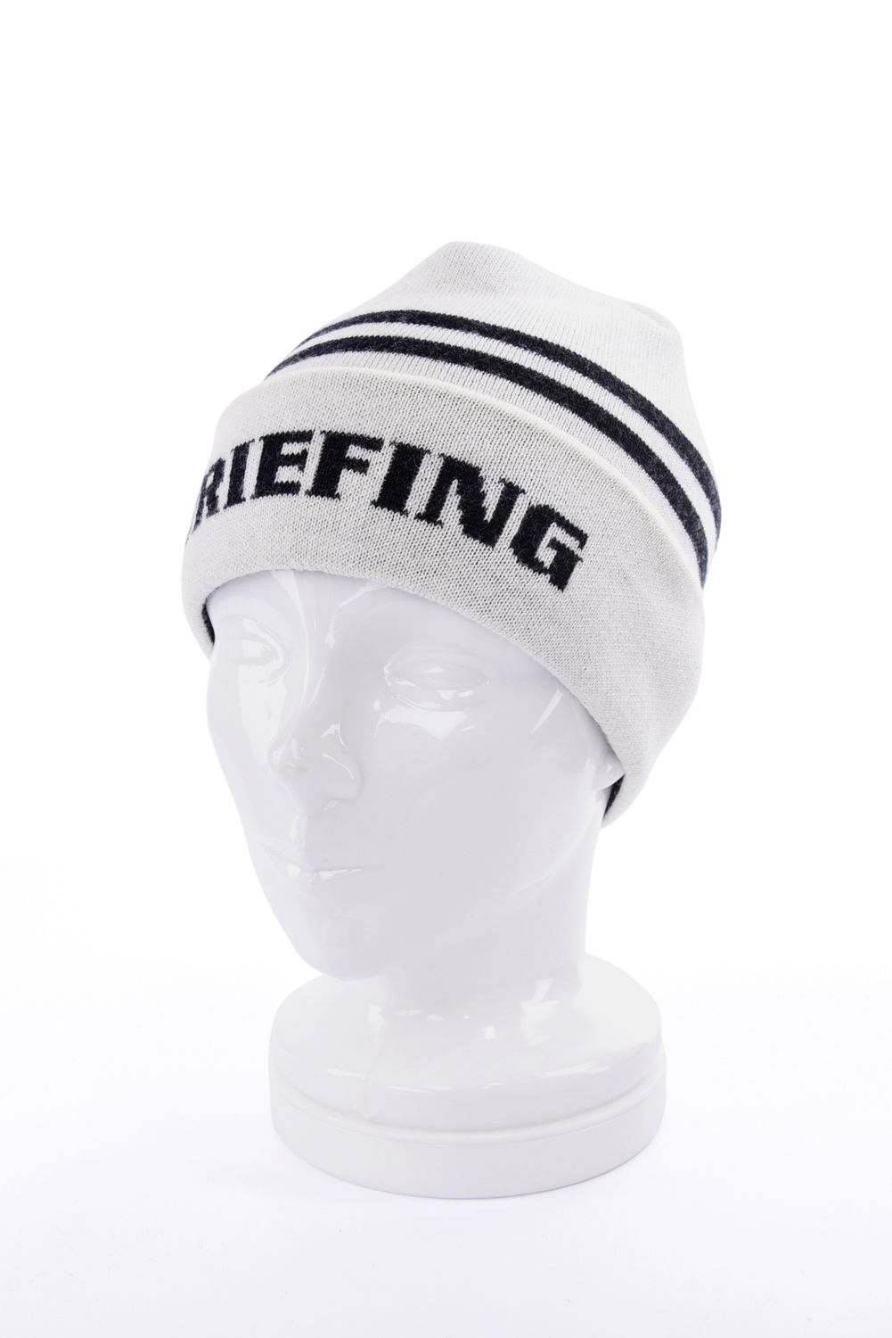 【26AW】 MEN’S WR WOOL KNIT DOUBLE LINE LOGO BEANIE / ブランドロゴ ダブルライン ニットビーニー (ホワイト)