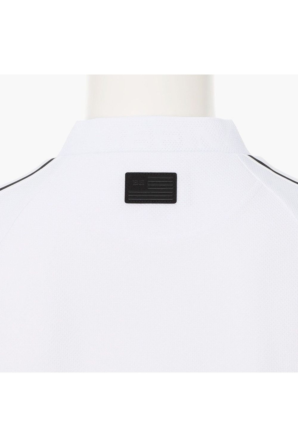 【26SS】 MEN'S LINE HIGHNECK RF / カノコ生地 ラインロゴテープ リラックスフィット モックネックTシャツ (ホワイト)