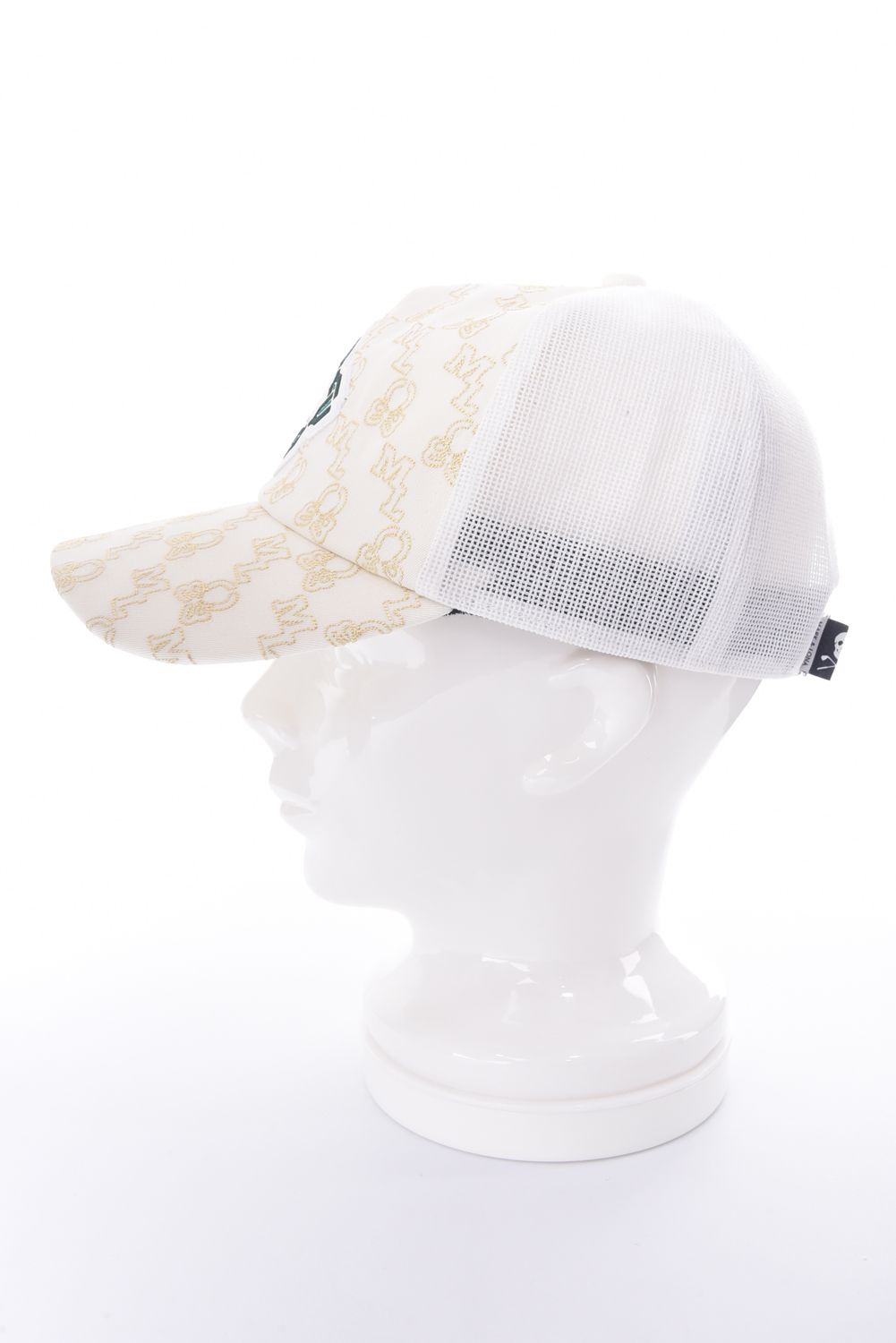 【26SS】 STELA MONOGRAM STITCH MESH CAP / モノグラムステッチ刺繍 ロゴワッペン キャップ (ホワイト)