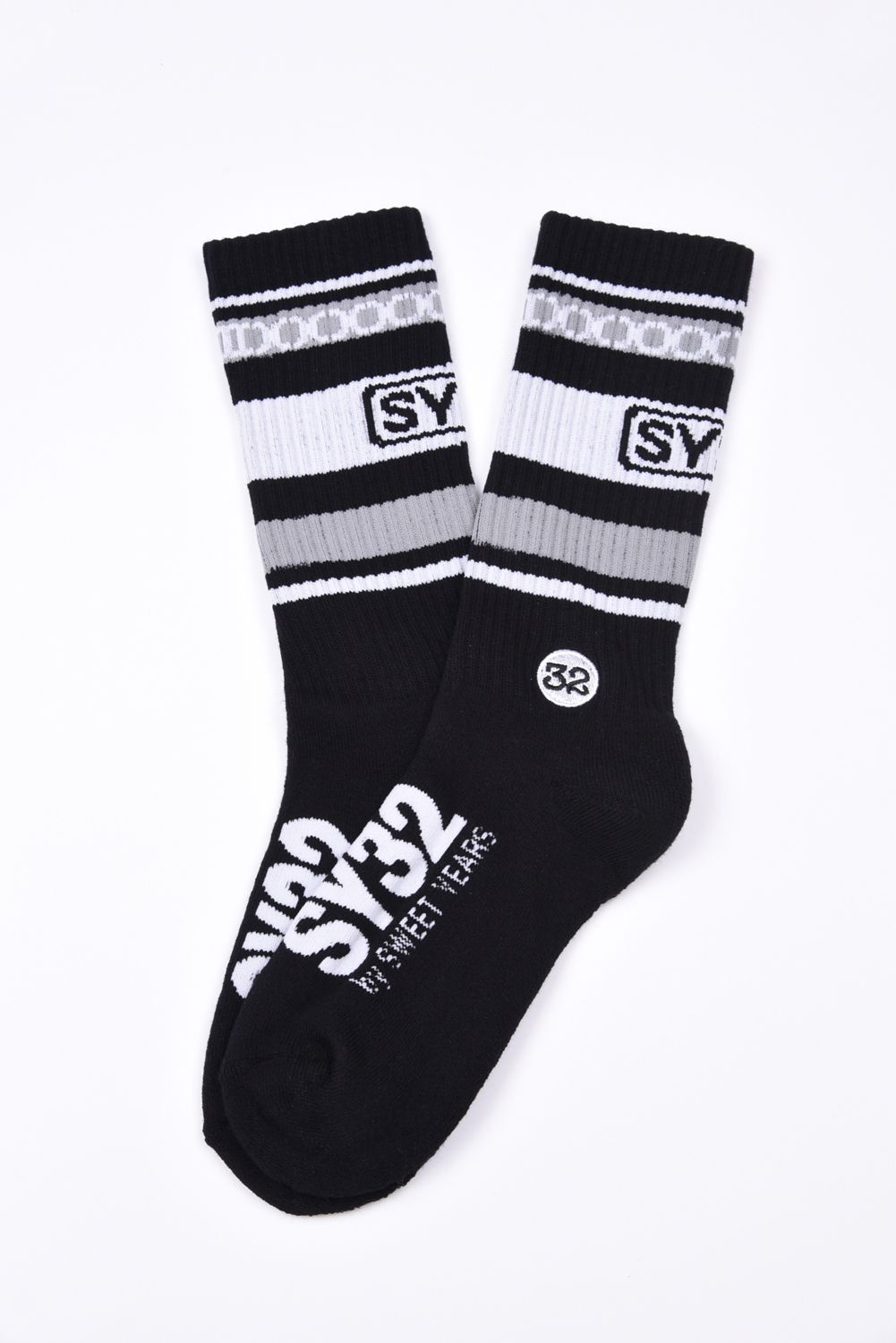 【26AW】 ORIGINAL LINE SOCKS / ラインデザイン ミドルソックス (ブラック)
