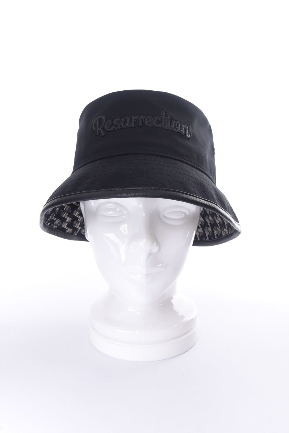 【26SS】 SYNTHETIC LEATHER BRIM BUCKET HAT / シンセティックレザーブリム バケットハット (ブラック)