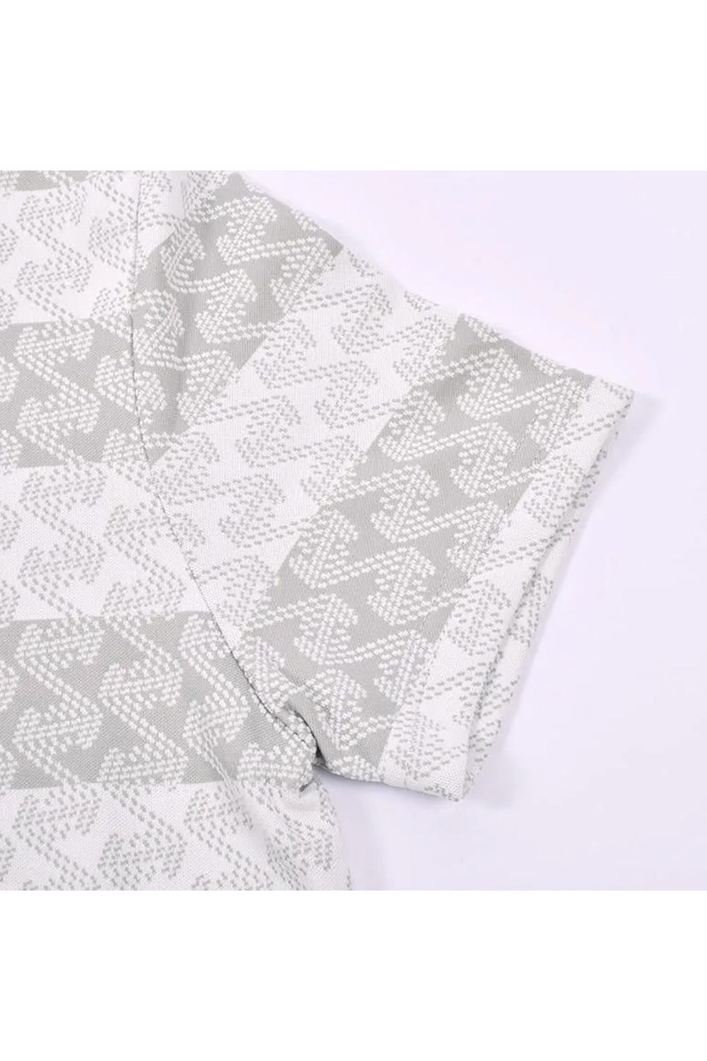 【26SS】【レディース】 GM STRIPE JACQUARD MOCK NECK / ストライプジャガード モックネックTシャツ (グレー)*