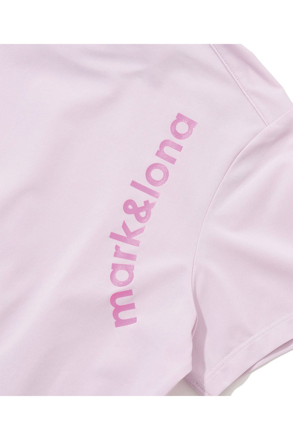 【26SS】【レディース】 ELMT SCULPTED MOCK TEE / 配色ライン ウエストギャザー 半袖モックネックTシャツ (ピンク)