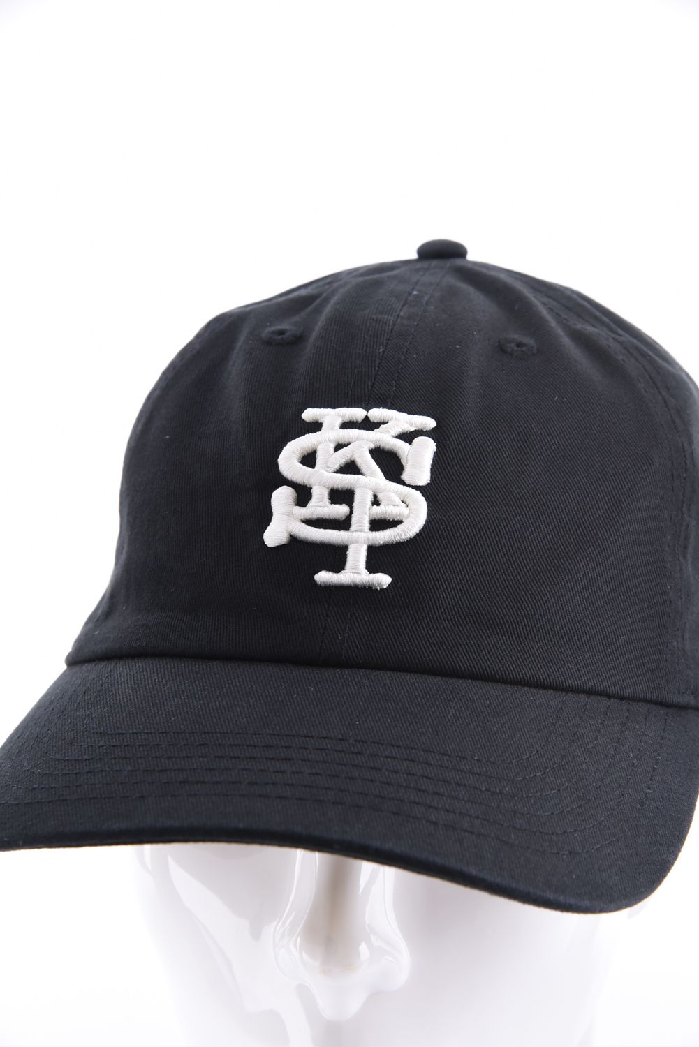 【26AW】 6 Panel Cap（SPK monogram） / 3Dロゴ刺繍 キャップ (ブラック)