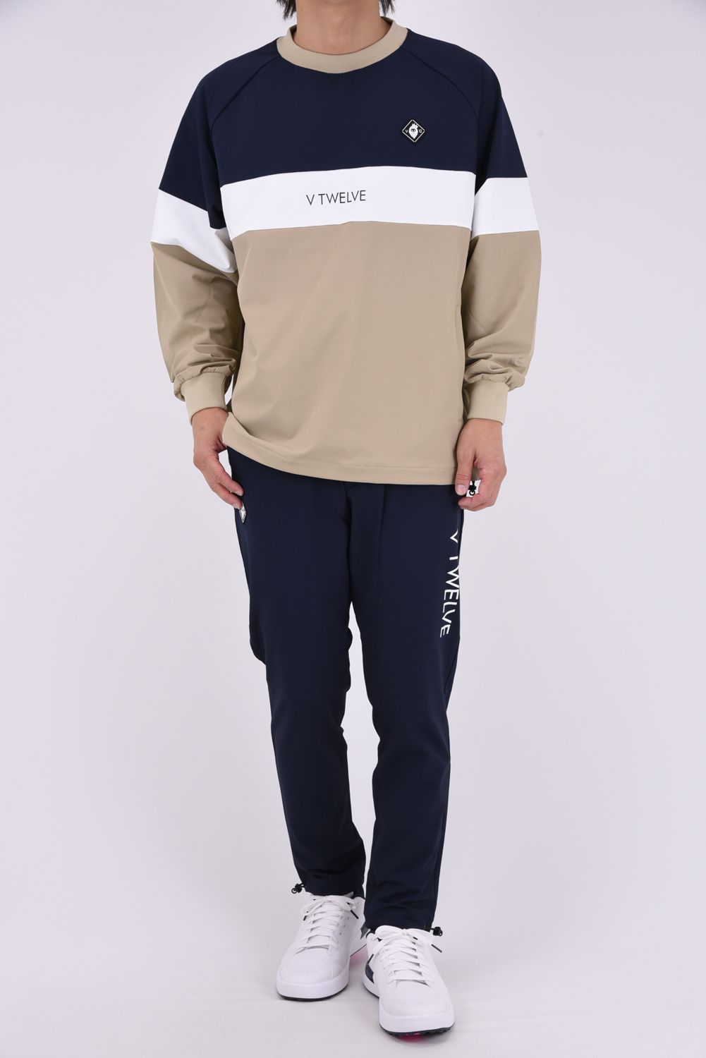 【26AW】 WB SWITCH JKT / ツートーン ブランドロゴ ナイロンジャケット (ネイビー)