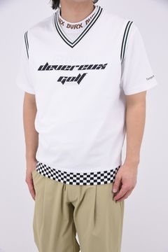 【期間限定20％OFF】 【25SS】 BORN TO GOLF CHECKER RIB KNIT VEST / チェッカーリブ ニットベスト (ホワイト)