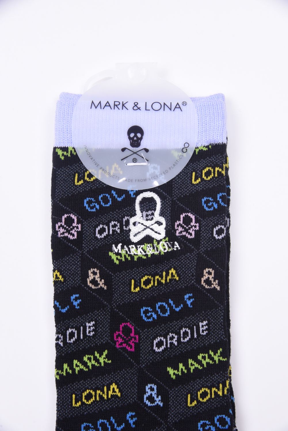 【レディース】 DÉPÊCHE COLOR BLOCK CREW SOCKS / ジオメトリックパターン ハイクルーソックス (ブラック)