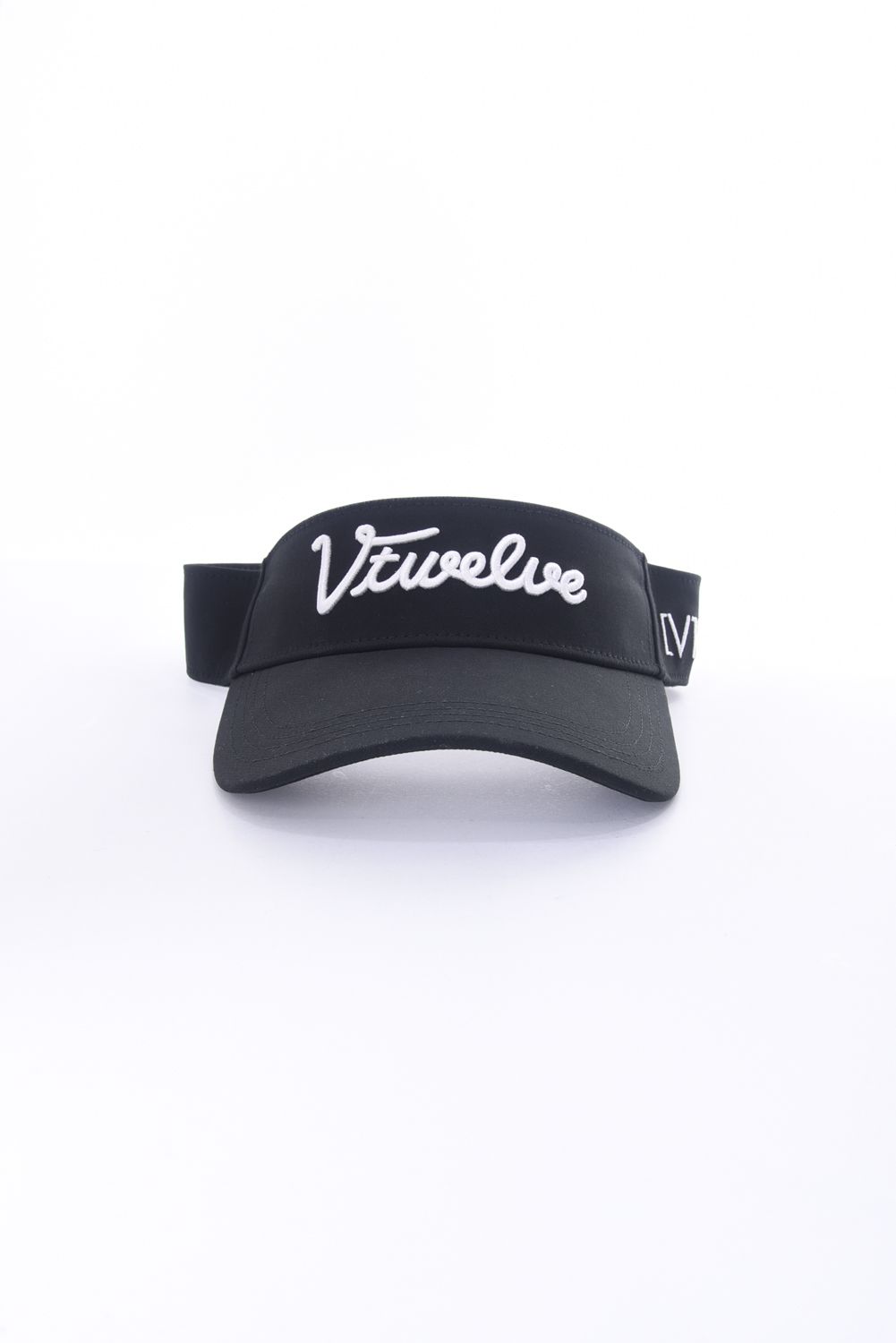 TIT VISOR / V12筆記体ロゴ サンバイザー (ブラック)