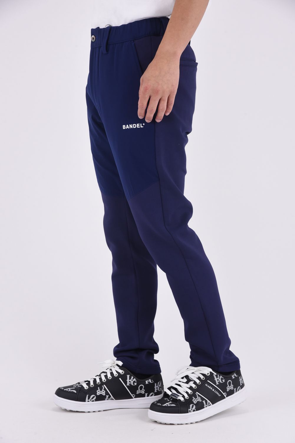 【25AW】 FRONT SWITCH TAPERED PANTS / ボンディング素材 ハイブリッドロングパンツ (ネイビー)