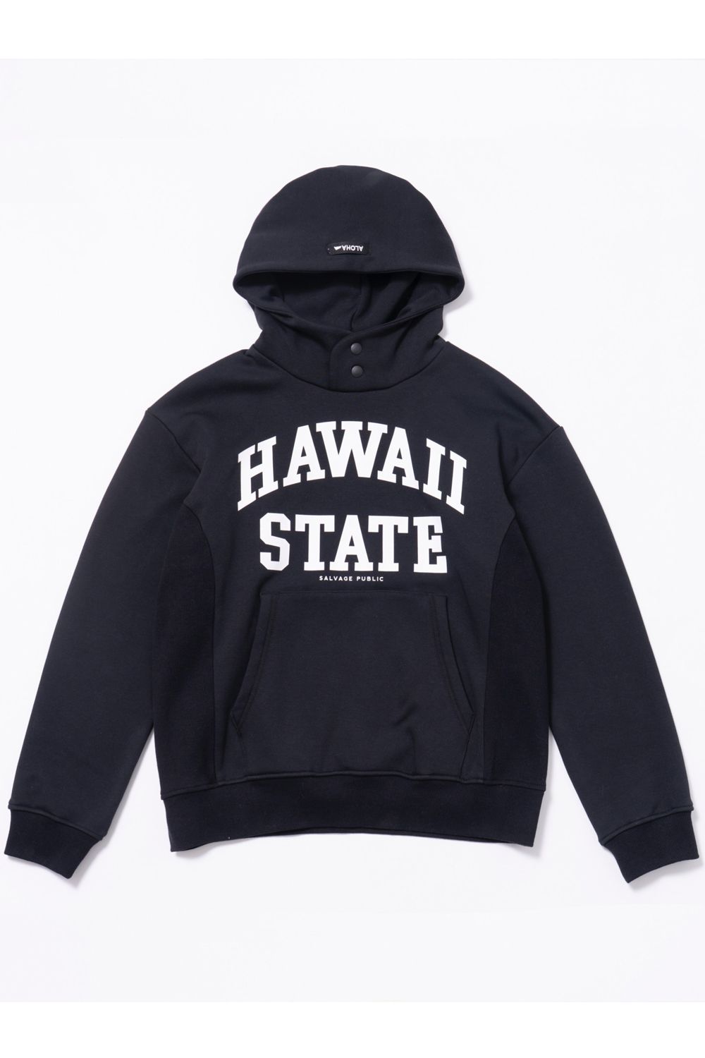【26AW】 Mahana Standneck Hoodie (Hawaii State) / 裏起毛 カレッジスタイル プルオーバーパーカー (ブラック) (10月入荷予定）