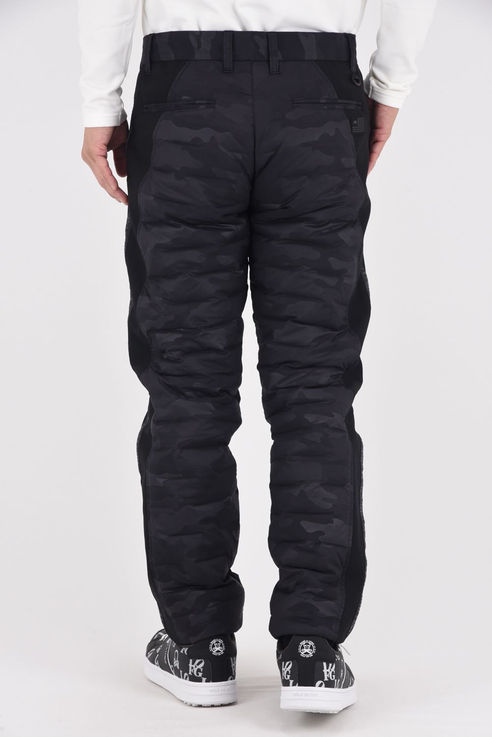 【25AW】 MEN'S HYBRID DOWN PANTS / ストレッチタフタ ダイヤモンドロゴ ハイブリッドダウンパンツ (ブラック/カモ)