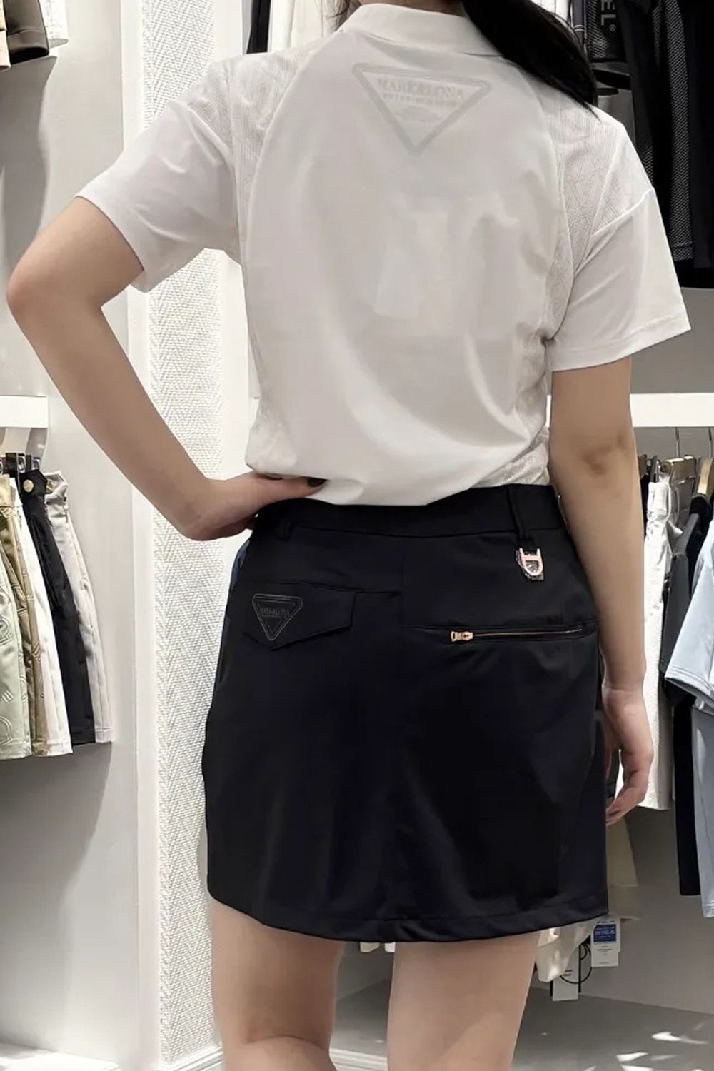 【26SS】【CODE COLLECTION】【レディース】 DCPL / 接触冷感 異素材切り替え ポロシャツ (ホワイト)