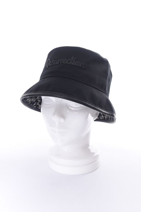 【26SS】 SYNTHETIC LEATHER BRIM BUCKET HAT / シンセティックレザーブリム バケットハット (ブラック)