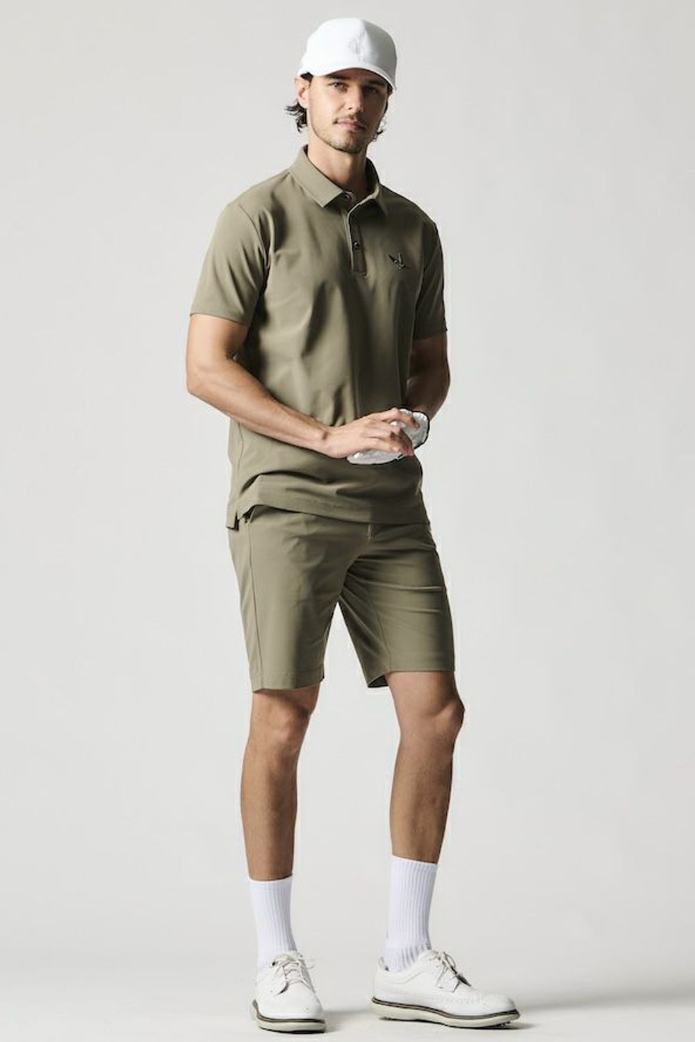 【25SS】 113 GOLF EMBOSS SHORTS / ブランドロゴ エンボス ショートパンツ (カーキ)