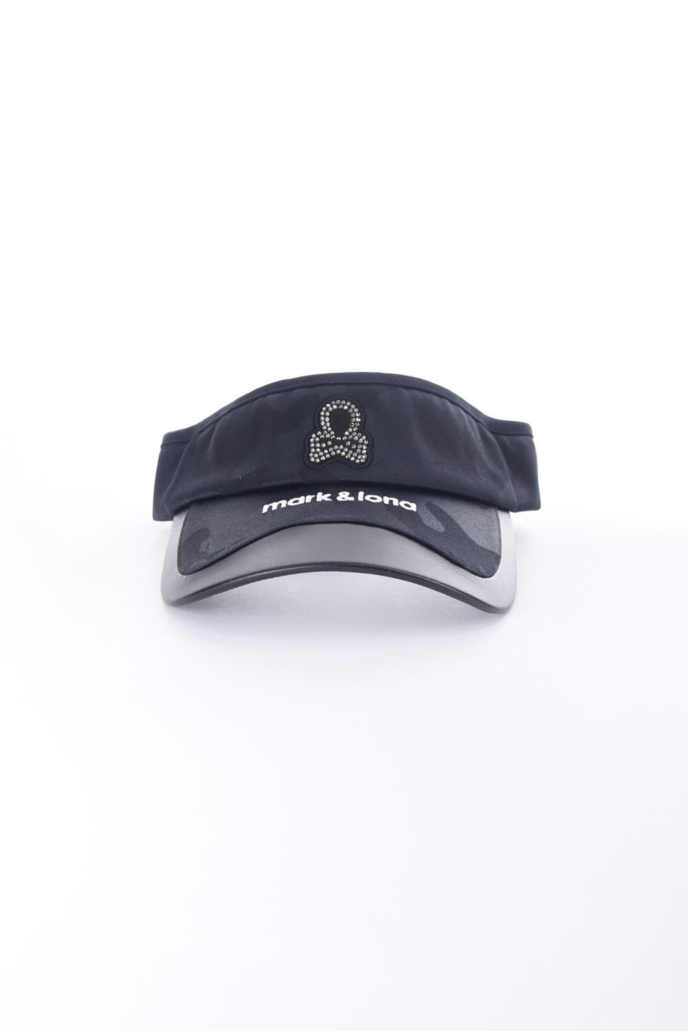 GAUGE CRYSTAL ICON VISOR / オリジナルカモジャカード 異素材切り替え サンバイザー (ブラック)