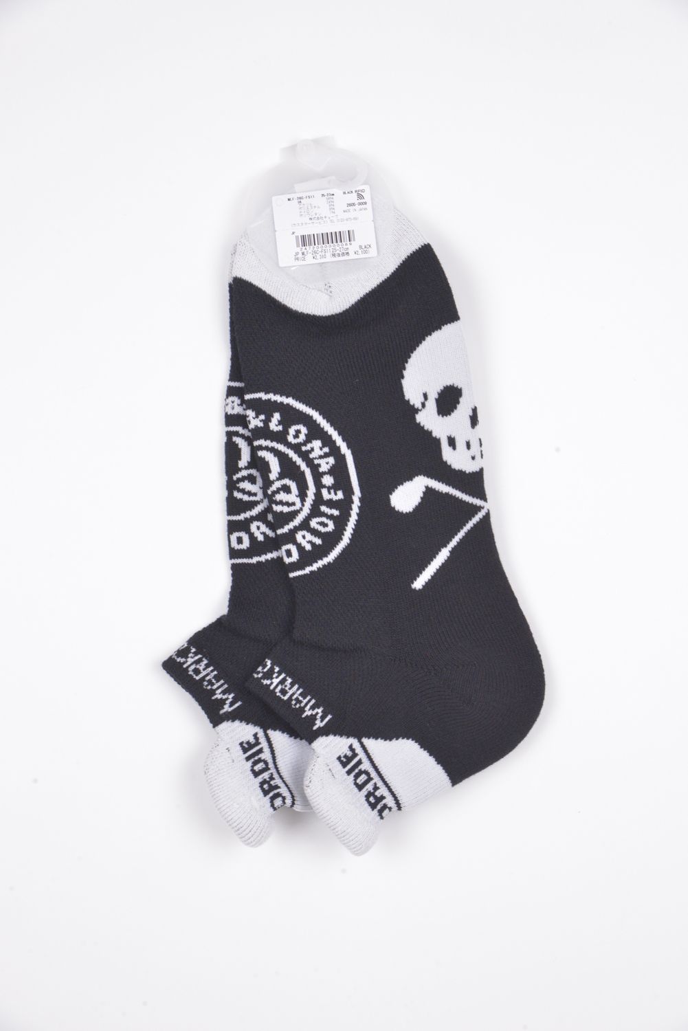 【26AW】 CIRCLE ICON SNEAKER SOCKS / ジャパンメイド サークルスカルジャカード スニーカー丈 ローソックス (ブラック)